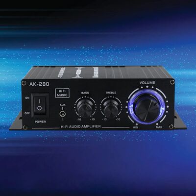 AK-280 Audio Power Amplifier HiFi Bass Stereo Mini Audio