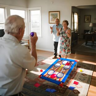 1/5 HolesThrowing Game Sandbag Board Training Sandbag