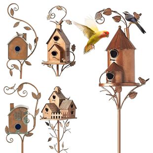 Garden Outdoor Metal Birdhouse Decoration Bird Houses for