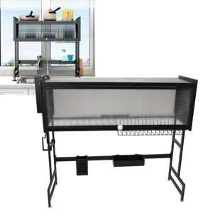 Tier Above Kitchen Sink Dish Drying Drainer Rack with Cover