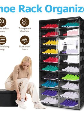 Dustproof Shoe Rack Shelf 10 Tiers Foldable Sneaker Shoes