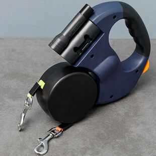 Double Headed Dog Leash Traction Rope with LED Light Dog