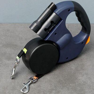 Double Headed Dog Leash Traction Rope with LED Light Dog