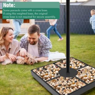 Patio Umbrella Base with Wheels Umbrella Holder Fillable