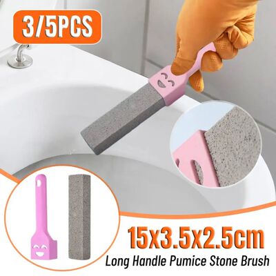 3/5PCS Natural Pumice Stone Toilet Brush Long Handle Dirt