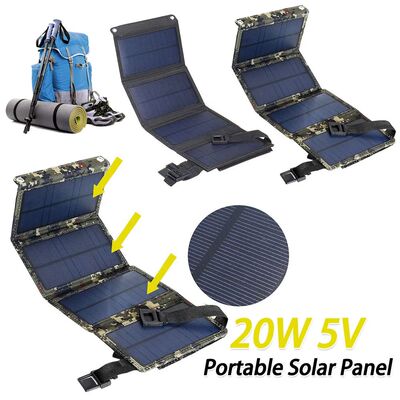 20W Portable Solar Panel IP65 Waterproof Foldable Solar