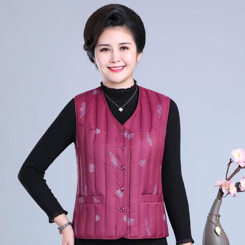 2024秋冬大码中老年羽绒马甲时尚老太太奶奶装坎肩妈妈装背心马夹