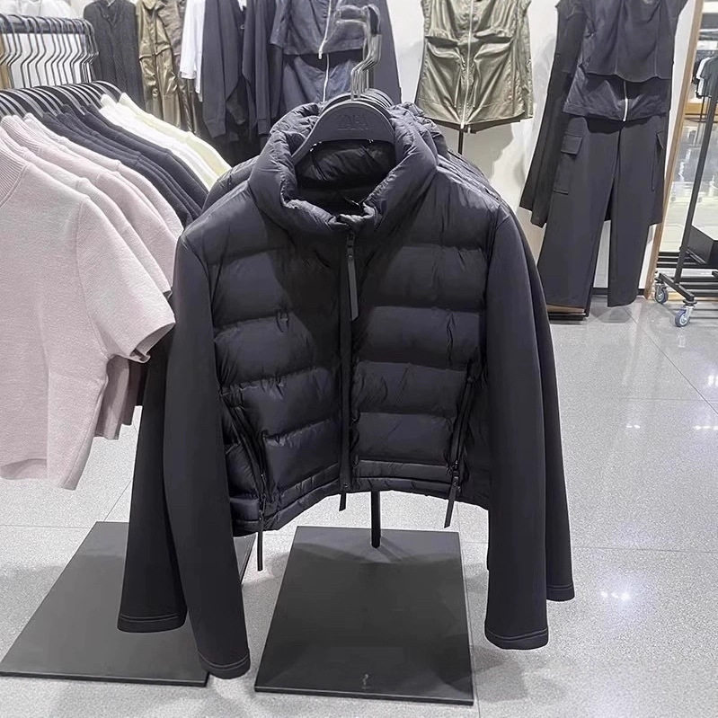 韩系高领拼接卫衣袖子短款行线排骨款棉服欧美风网红休闲拉链外套,女装/女士精品,棉衣/棉服,淘宝优惠券,粉丝福利购,淘宝优惠卷