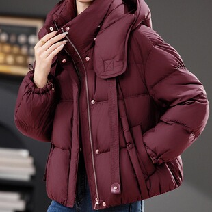 2025冬季今年流行的爆款高级感超好看羽绒棉服女连帽加厚中年外套