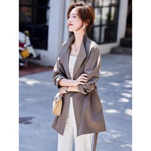 高端品牌洋气百搭女士立领上衣 时尚 风衣外套女中长款 春秋2025新款