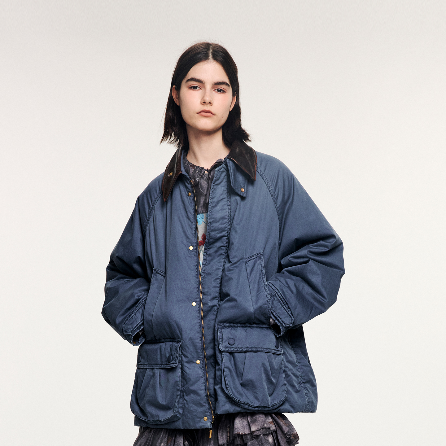 法国工会蓝猎装棉夹克