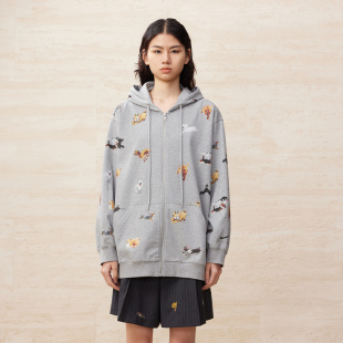 UOOYAA 乌丫趣味狗狗印花卫衣开衫