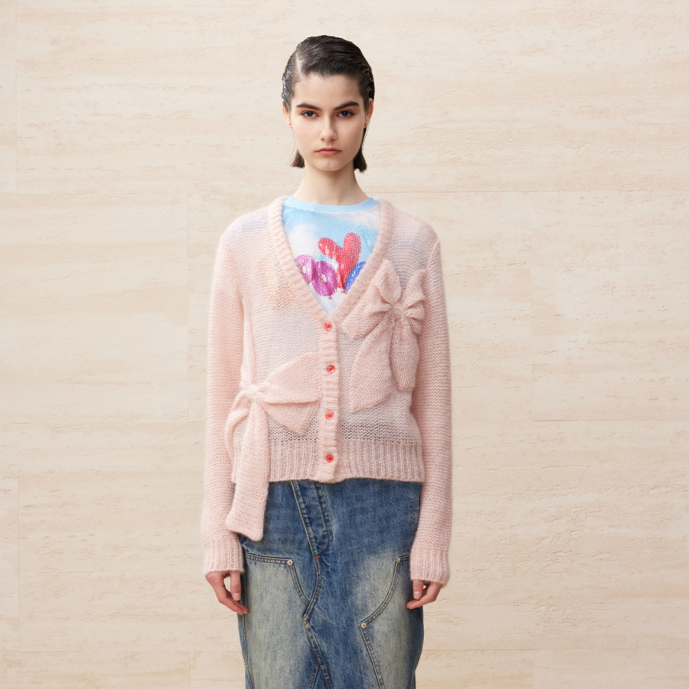 毛开衫UOOYAA/乌丫蝴蝶结