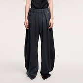 乌丫2025冬季 新款 「奇幻都市」不规则褶裥弯刀西装 UOOYAA 裤