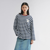 新款 UOOYAA 乌丫2025秋季 海魂条纹T恤