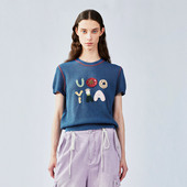 UOOYAA T恤 「爱与食物」美食LOGO毛衫 乌丫2025夏季 新款