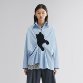 乌丫2025秋季 新款 「一只很黑 UOOYAA 猫」猫咪抓衬衫