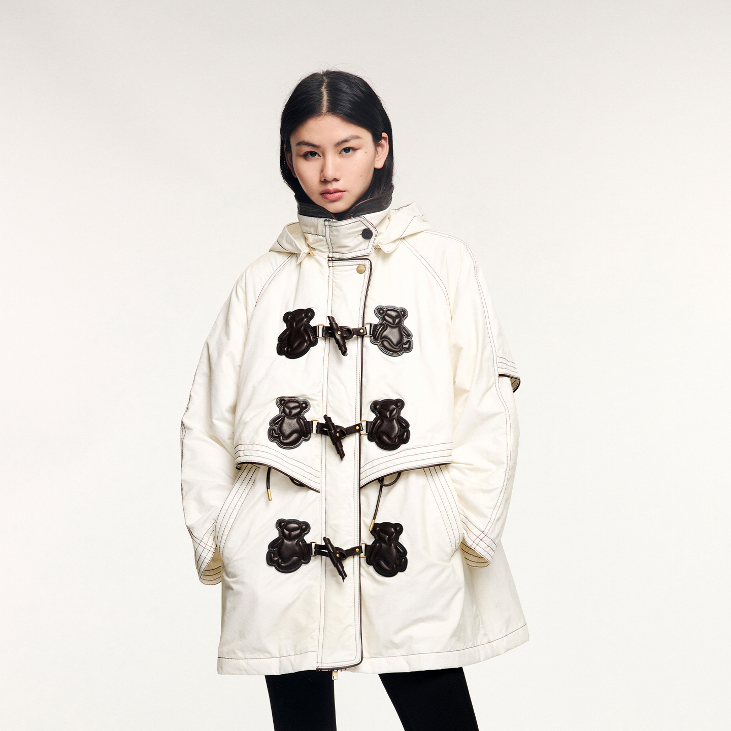 乌丫伤心小熊派克风衣棉服