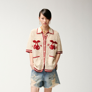 手作动感樱桃毛开衫 新款 乌丫2026夏季 UOOYAA