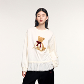 新款 UOOYAA 乌丫2025冬季 「伤心小熊」可脱卸蝴蝶结拼接下摆T恤