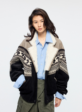 UOOYAA/乌丫2026春季新款「奇幻嘉年华」马年限定费尔岛棉夹克