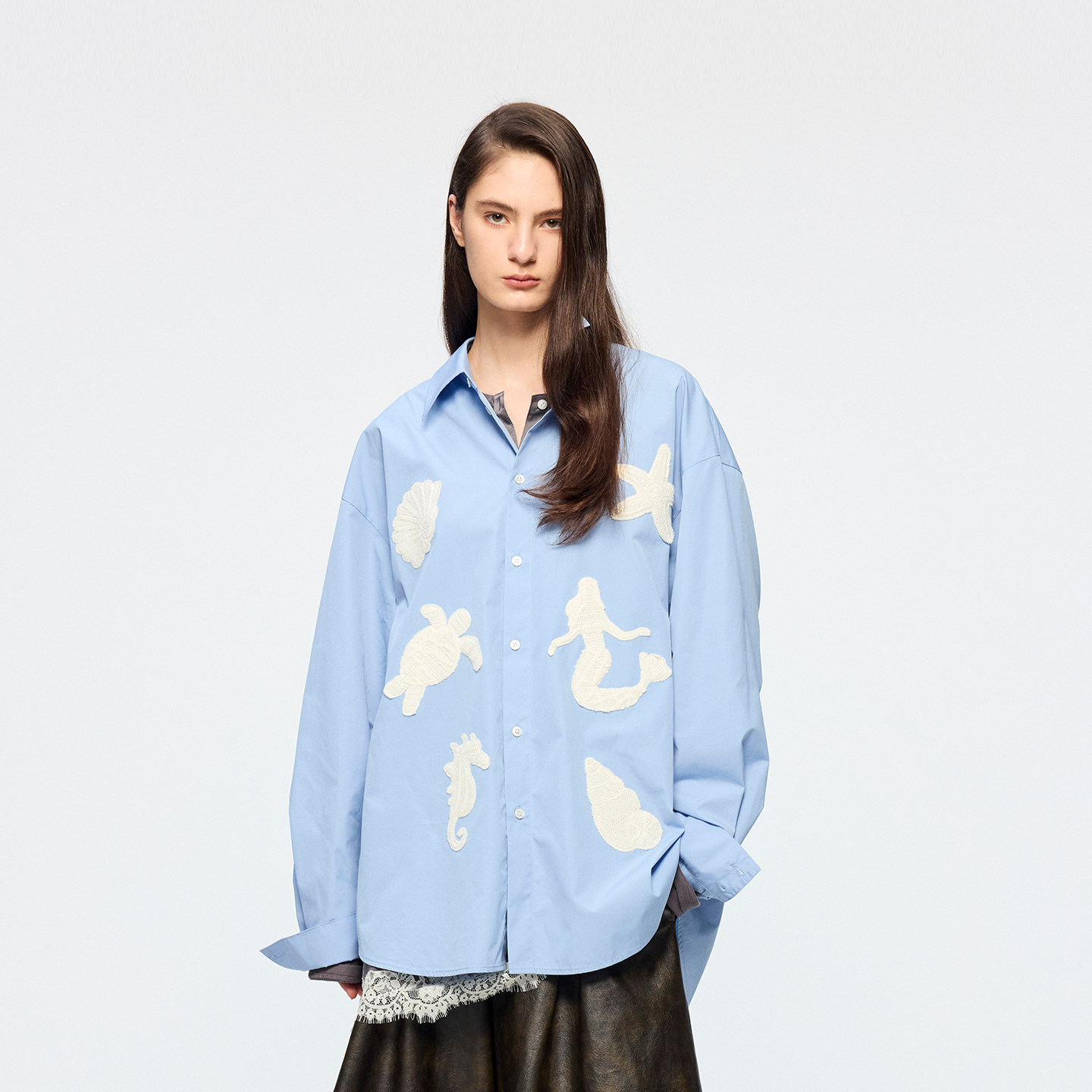 UOOYAA/乌丫2026春季新款「奇幻海底」毛线绣花衬衫,女装/女士精品,衬衫,淘宝优惠券,粉丝福利购,淘宝优惠卷