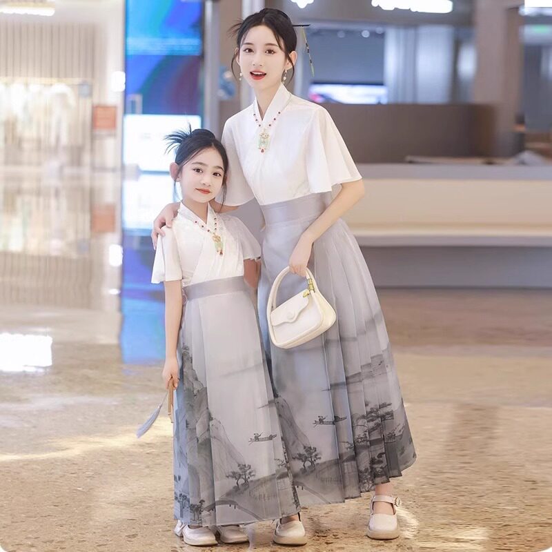 儿童汉服女童唐装亲子装马面裙母女套装夏季薄款2026新款女童春季