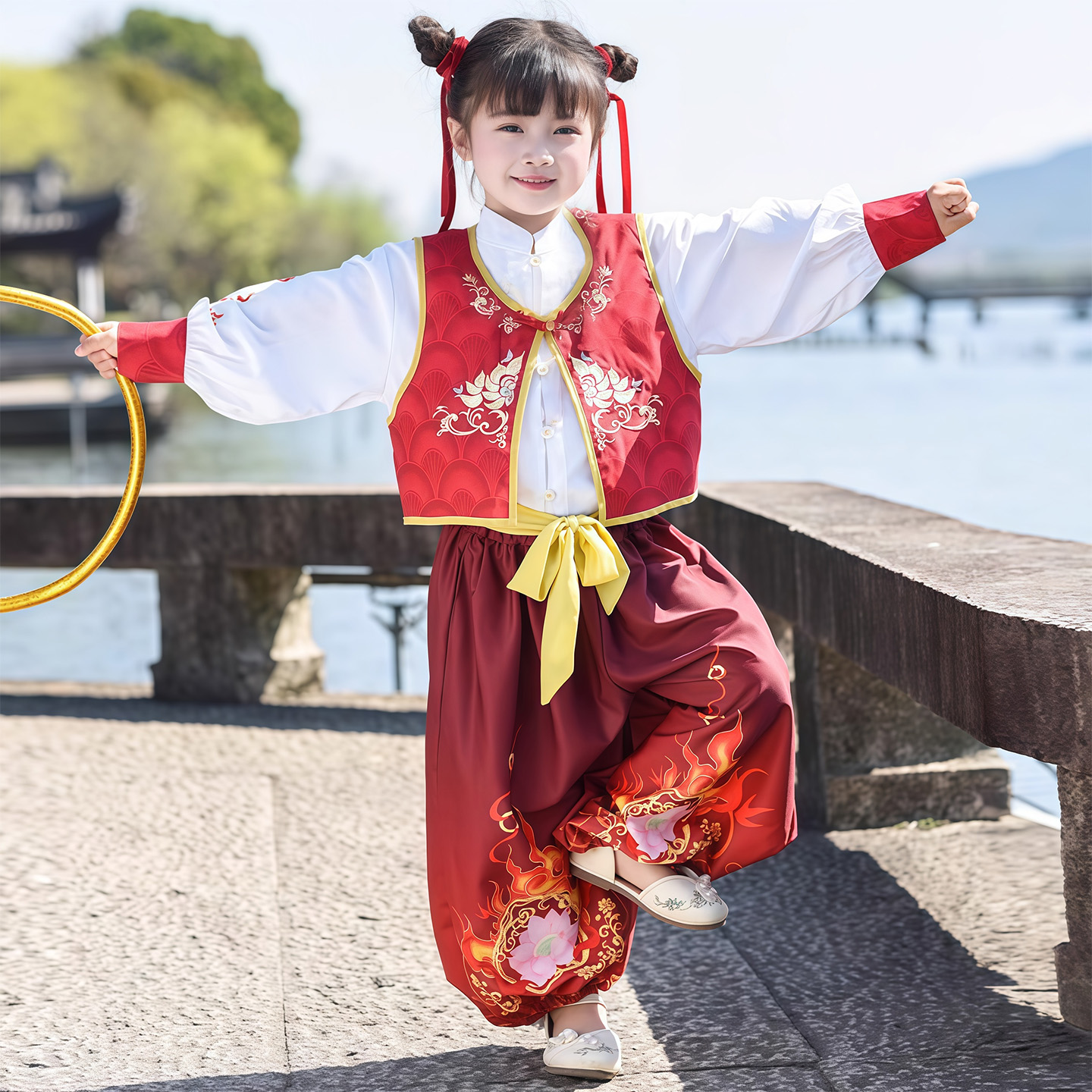 哪吒儿童演出服装男女童国风动漫同款COS小学生班服幼儿园表演服