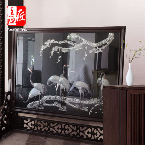 云南个旧手工锡匾锡屏风锡画定制