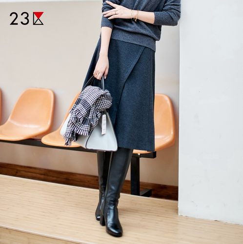 通勤纯羊毛小喇叭半身裙商场同款