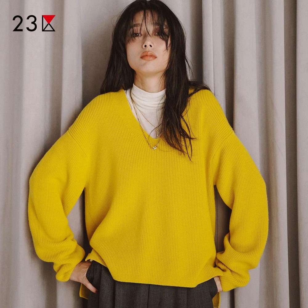 宽松棉羊毛套头针织毛衣商场同款