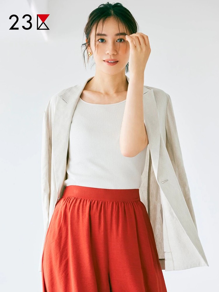 寬松亞麻混紡雙排扣西裝商場同款