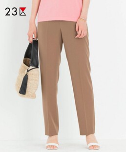 商场同款 休闲长裤 追 通勤职业宽松混纺半松紧腰直筒裤 23区日系春季