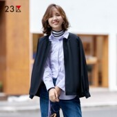 混纺圆领拉链夹克上衣外套商场同款 23区日系春季 通勤职业宽松版