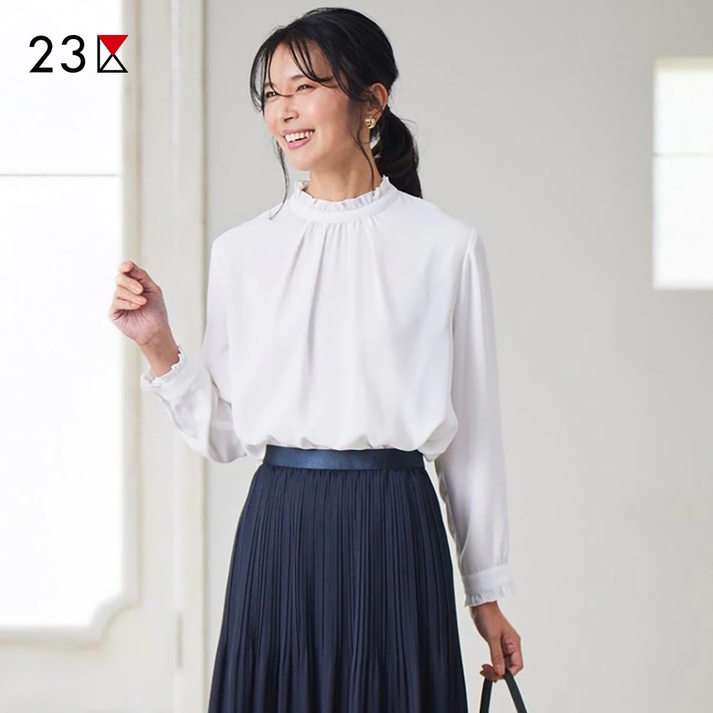 通勤小立领套头长袖衬衣商场同款