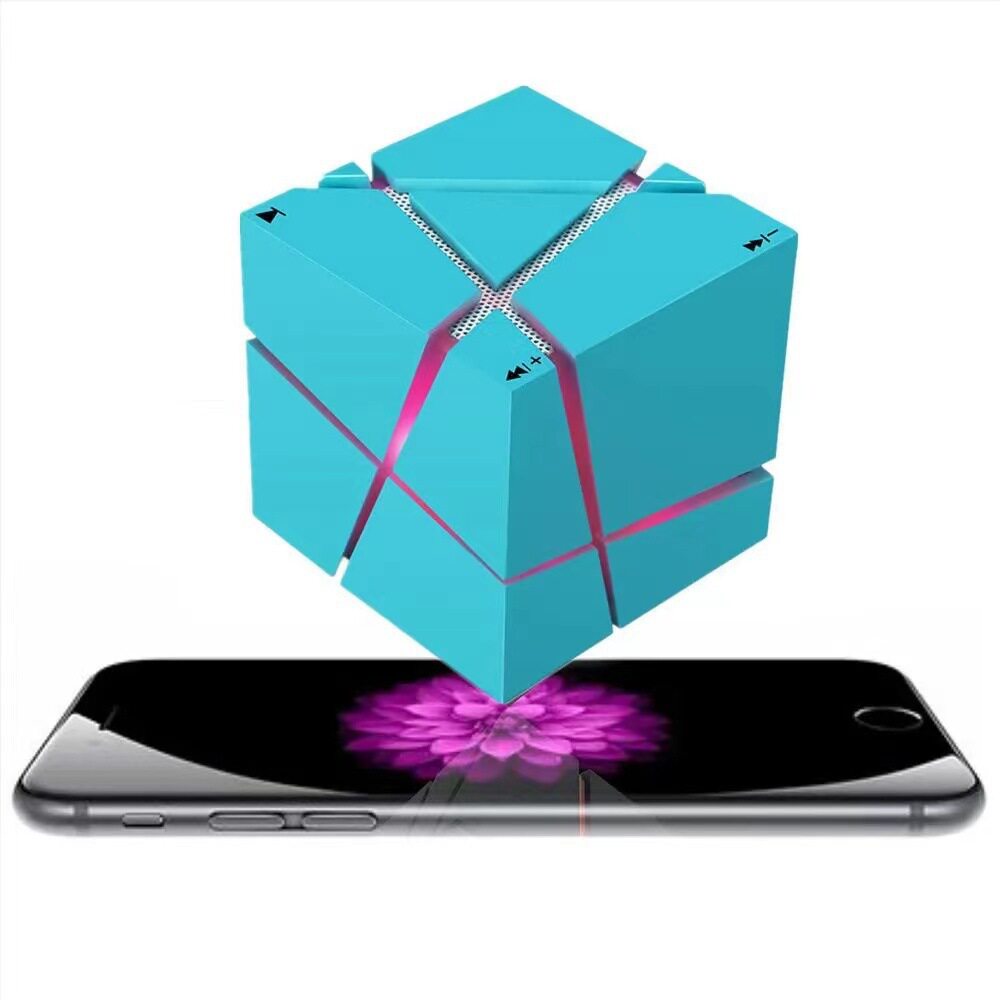 Qone魔方蓝牙音箱创意炫彩灯手机低音炮迷你无线插卡小音响礼品