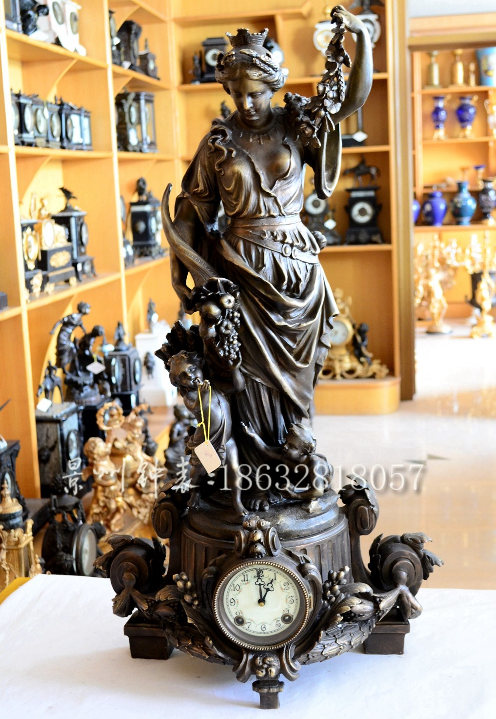 座钟 纯铜机械座钟落地钟 古典钟表 欧式复古做旧 仿故宫 仿古董