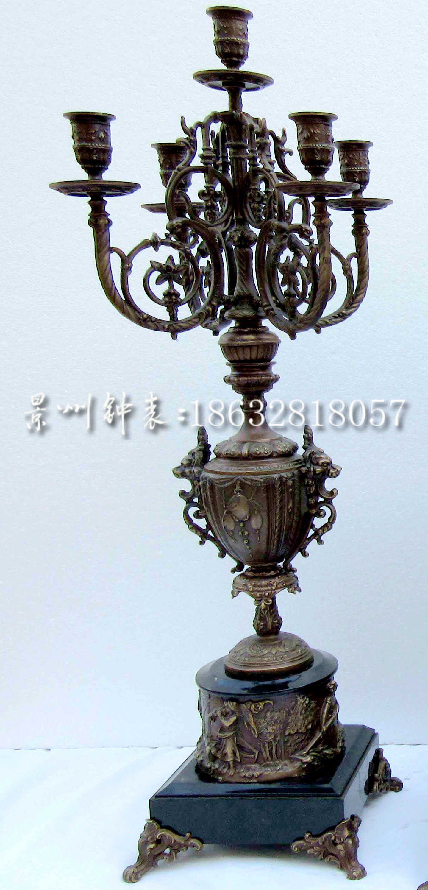 烛台 老式纯铜 欧式蜡烛台 电影道具 会所 别墅摆件 纯铜样板间