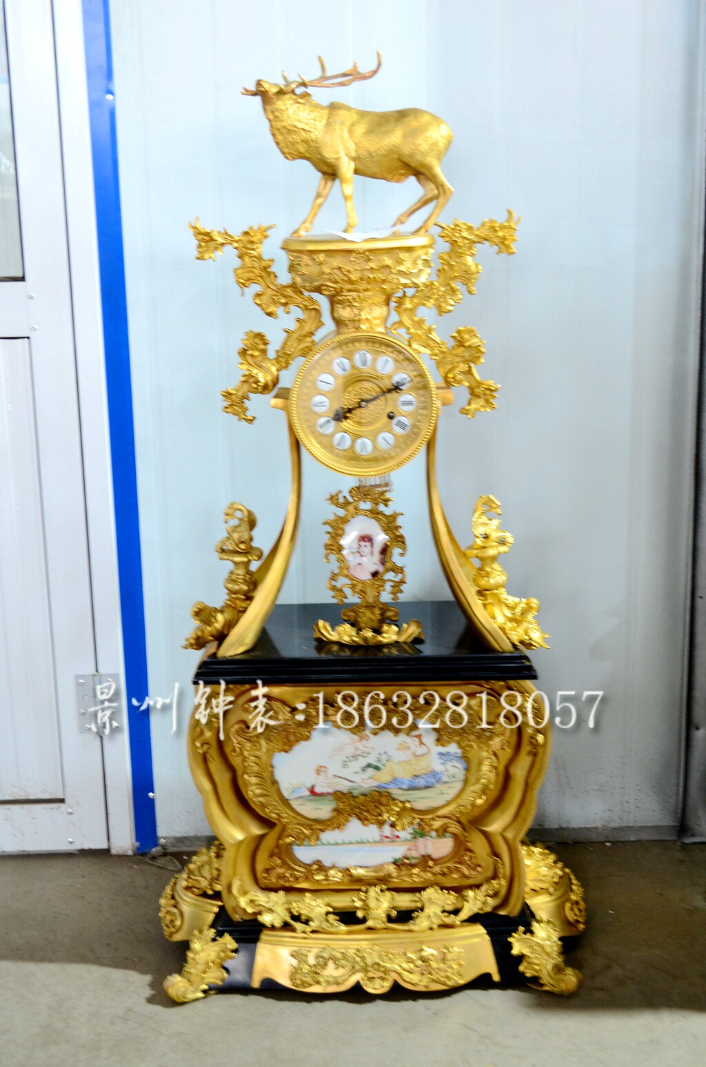 落地钟机械纯铜立钟 古典发条上弦座钟 老式报时钟仿古董电影道具