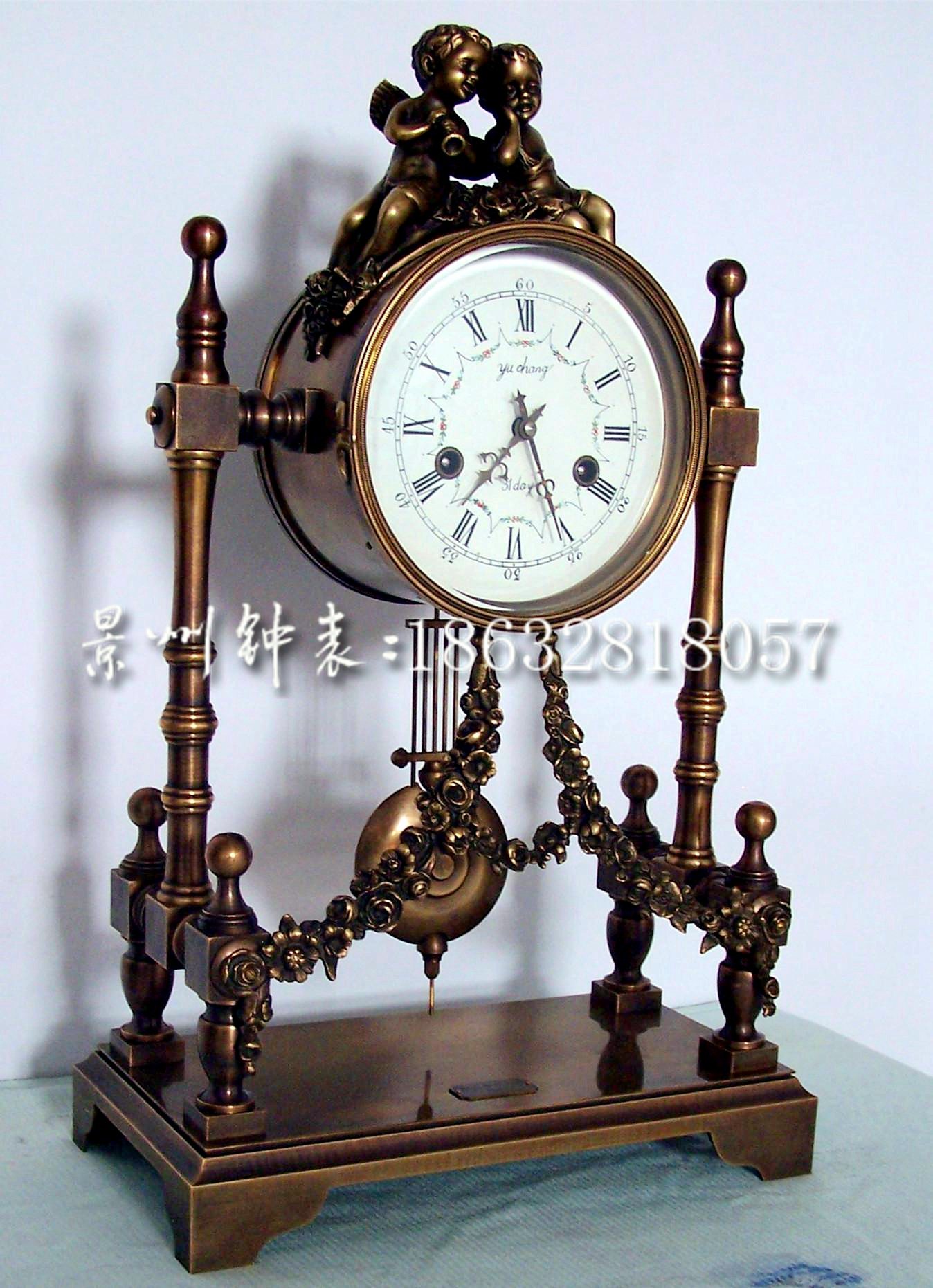 景州钟表 老式发条 机械上弦座钟 仿古董故宫 欧式家居摆件仿国外