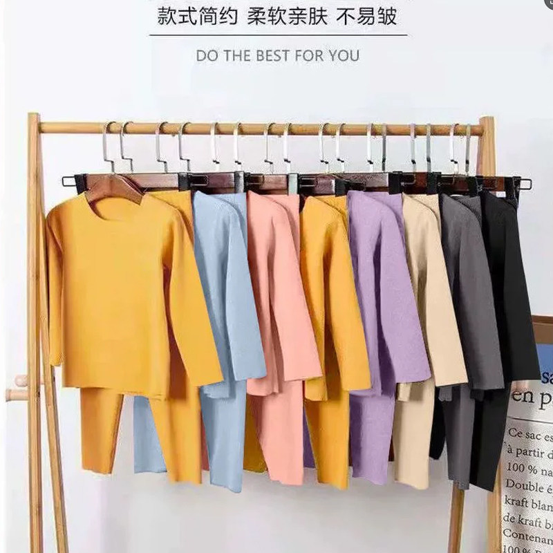 儿童德绒加绒保暖秋衣秋裤套装