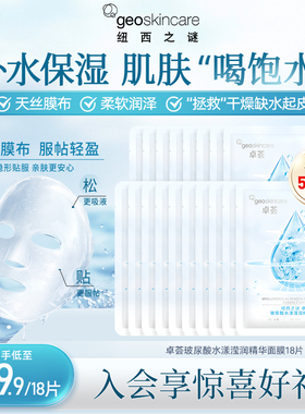 纽西之谜卓荟玻尿酸水漾滢润补水保湿精华贴片面膜（非盒装）