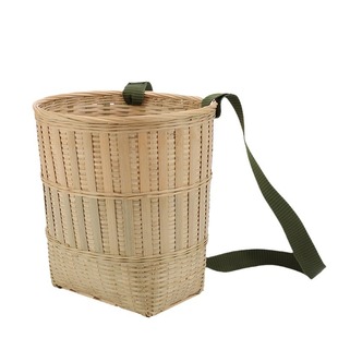竹编背篓买菜背箩竹筐采摘茶舞蹈道具收纳篮手工编织篮双肩承重强