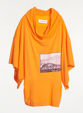 Multiply T-shirt 男女同款四面穿流沙笺印花轻薄棉麻面料T恤