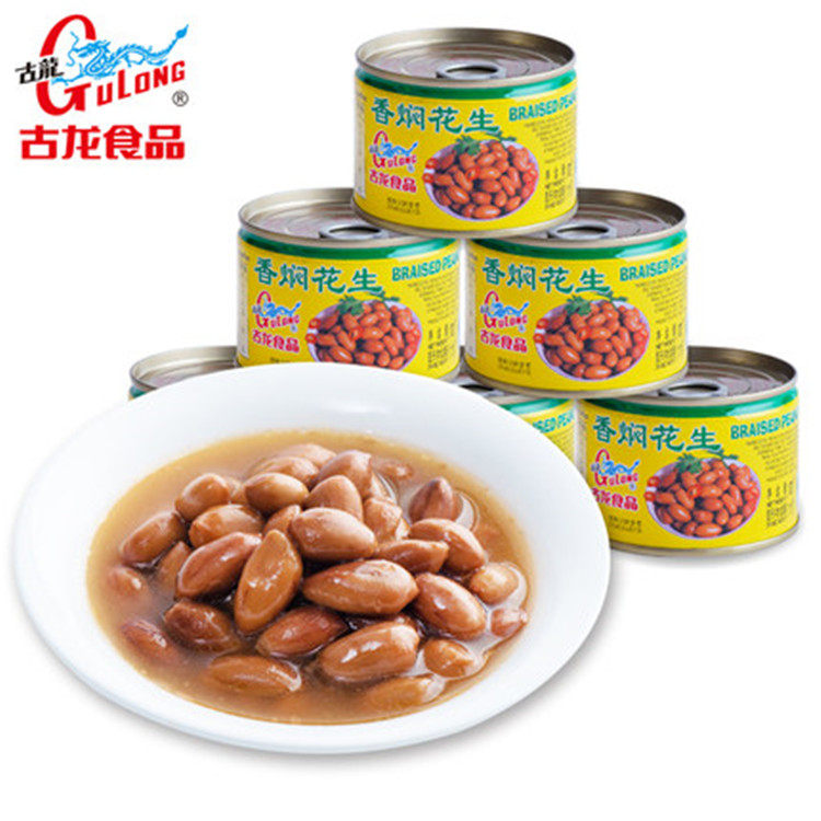 厦门古龙香焖花生罐头170g*6罐装下饭下酒菜即食素食卤花生米