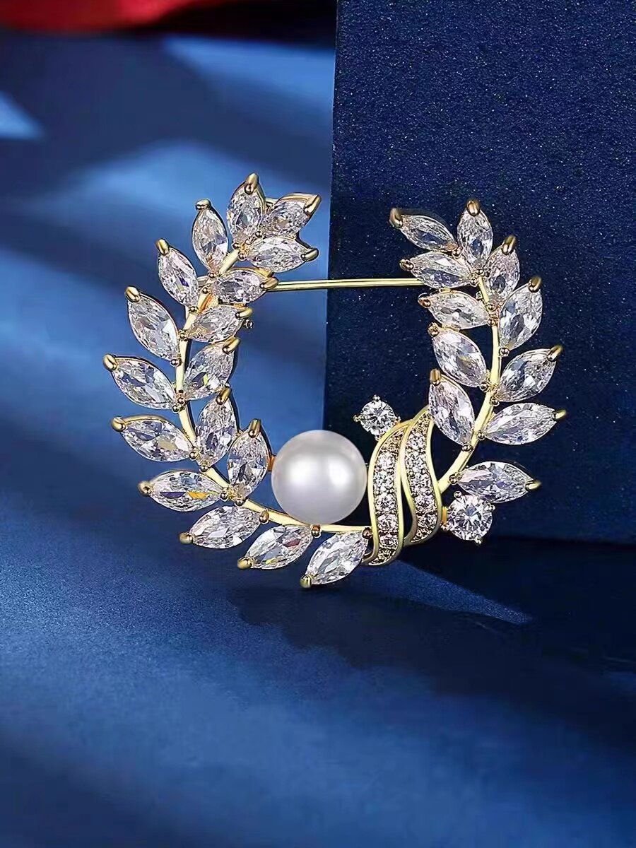 기질 코트 브로치 여성 진주 하이 엔드 럭셔리 다목적 카디건 스웨터 정장 코사지 고정 의류 핀
