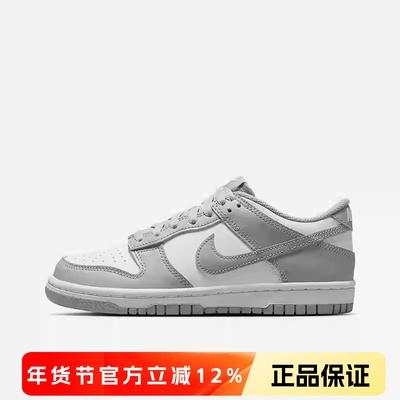 正品NIKE耐克Dunk Low大童低帮系带运动轻便休闲板鞋FB9109-123