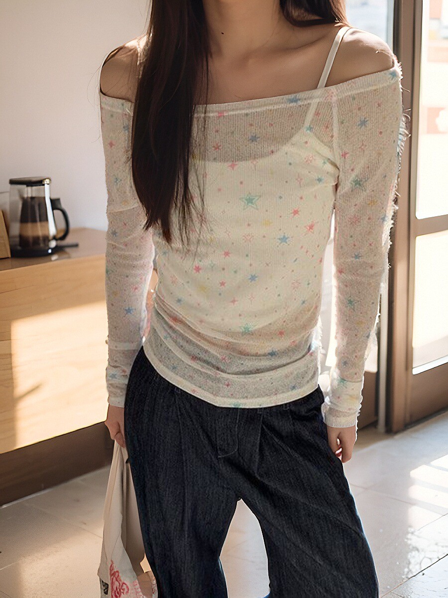 甜美长袖白色恤女新款2024夏季上衣设计感小众外搭罩衫防嗮衣