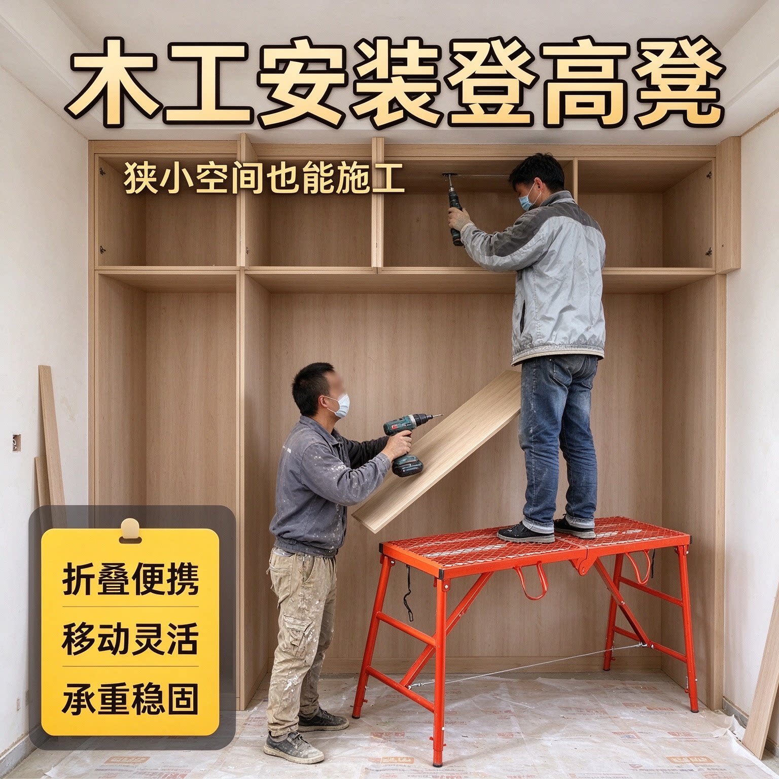 装修踏面马凳折叠升降加厚升级款专用油漆工加厚加高马镫加长腿