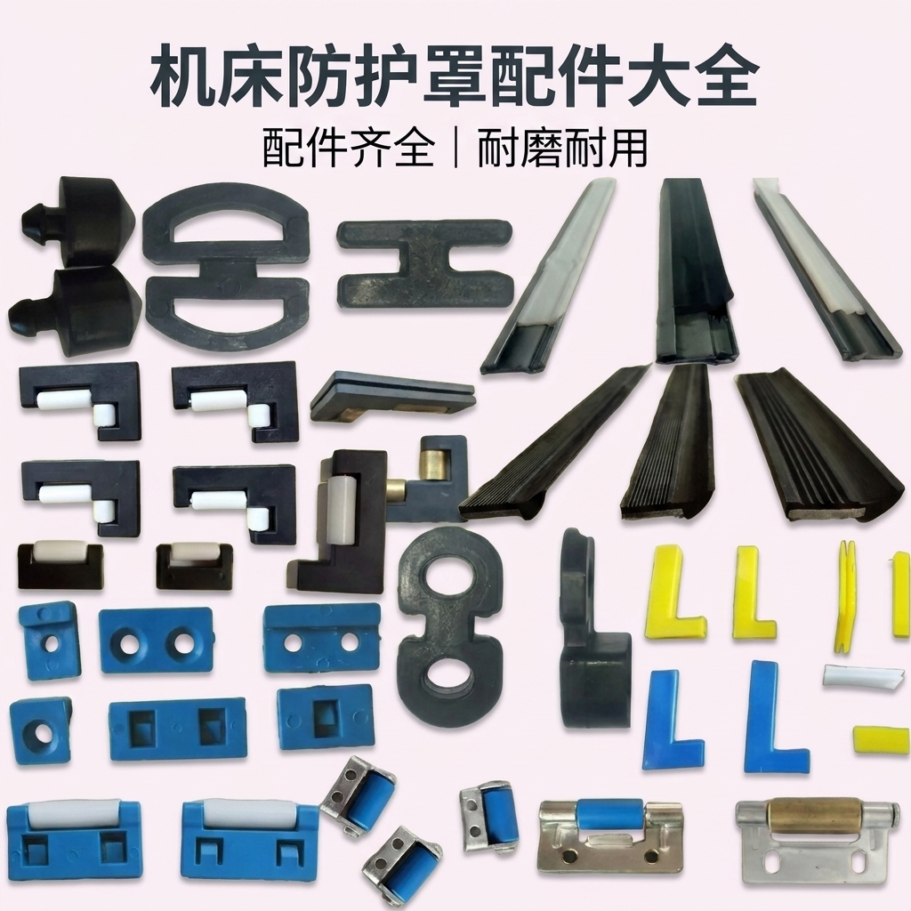 机床导轨不锈钢防护罩滑轮 加工中心护板尼龙滑块盖板密封条胶条